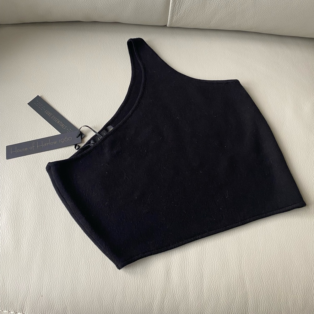 House Of Harlow 1960 Black bandeau crop top 1 strap - Picture 6 of 6